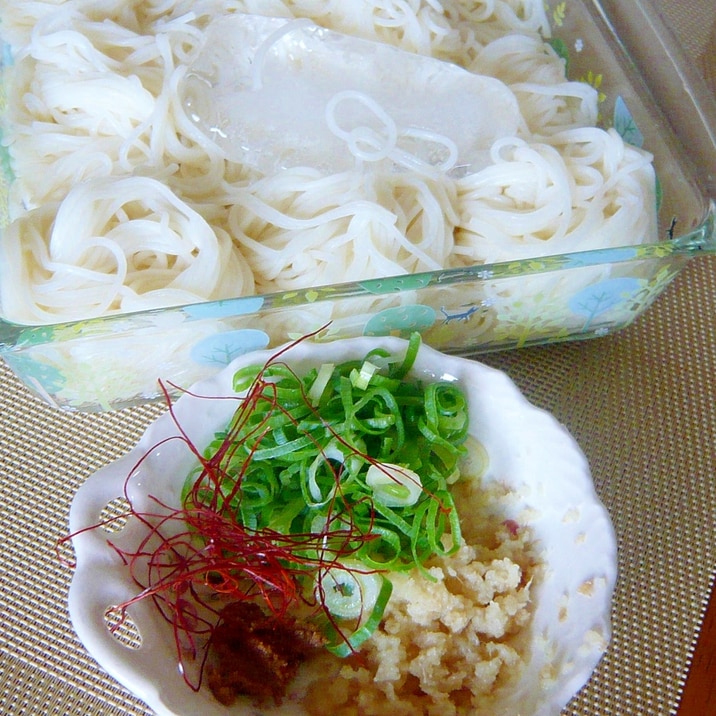 ♥　ごまだし＆糸唐辛子のせ素麺　♥